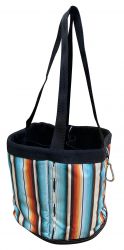 Showman Serape printed durable nylon grooming tote with 4 large pockets that fit most size brushes